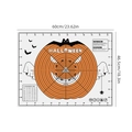 Orange Halloween silicone pastry mat with pumpkin pattern and measurement markings - Silicone / 60*45cm Halloween Pumpkin