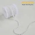 5m roll of 6mm white faux pearl bead chain on spool for Christmas tree and wedding decor - 6mm White Pearl Chain 5m