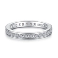 Anello eternity in argento sterling 925 con zirconi cubici scintillanti taglio quadrato - US 5 / Stile Pavé Quadrato (CBJZ152)