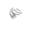 Silver stainless steel ear hooks for DIY jewelry making in 14mm and 16mm sizes - Style 7 / Steel