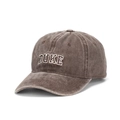 Berretto da baseball in cotone lavato marrone scuro con ricamo DUKE bianco - Marrone