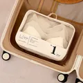 Reise-Unterwäschetasche in Perlweiß 32x23x12cm mit atmungsaktivem Netz für Koffer - Beige-Klein (Nr. 1)