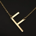 Elegant gold capital letter F pendant necklace with minimalist brushed metal finish - Gold F