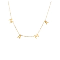 Elegant gold-tone stainless steel necklace with Mama letter pendant on fine chain - Gold Necklace 3 (MAMA)