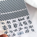 5D embossed nail art stickers with classic black and white checkered pattern TS-731 - Black And White Checkerboard (TS-731)