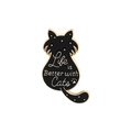 Épingle chat noir et doré avec citation Life is Better with Cats élégante - Chat Noir-Life is Better with Cats