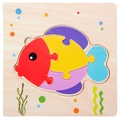 Colorful fish-shaped wooden alphabet puzzle toy for early educational learning - Small Fish (1小鱼JM)