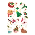 Set di adesivi natalizi con Babbo Natale pupazzi di neve e renne su sfondo bianco - Adesivo di Natale Serie 1
