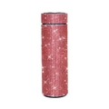 Red rhinestone studded smart thermos bottle with LED temperature display and 500ml capacity - Red