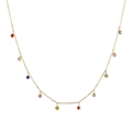 Mehrfarbige Runde Halskette / Gold (Mehrfarbige Halskette)