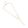 Golden multi-layer evil eye necklace with heart gemstone and adjustable lobster clasp - 1# Evil Eye Style