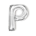 Shiny silver foil letter P balloon for birthday and wedding party decorations - 16-inch Silver Slim Letter Aluminum Foil Balloon (p)