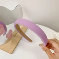 Plush purple candy color headband with thick fabric finish for hair styling - Light Purple