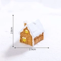 Miniature Christmas gingerbread house resin figurine with snow roof for DIY winter decor - 10# House