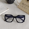 Occhiali neri quadrati classici con lenti trasparenti per un look vintage minimalista - Nero Piatto 14 (Quadrato Grande Semplice)