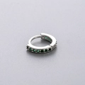 Silberne Creolen mit kleinen grünen Edelsteinen für einen minimalistischen, schicken Look - 6mm Grüner Zirkon Creolen (A40-3#)