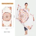 Quick-dry microfiber beach towel with orange floral mandala print 160x80cm - Vintage Red Mandala (STJ202312) / 160x80cm
