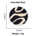 Round chenille flower patch with wave texture, heat-seal glue backing, 5.2cm diameter - Polyester/Hot Melt Adhesive / 05-Round Wave Texture