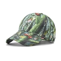 Detail of leaf camouflage baseball cap showing reinforced curved brim and stitching - Adjustable / Leaf Camouflage 02