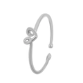 Anello aperto minimalista con contorno a cuore argento finitura lucida - Argento Lucido (Cuore Minimalista)