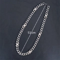 53 cm silver barbed wire thorn chain necklace with heavy cuban link and punk style - Silver Thorn Necklace / 10mm Width-53cm Length