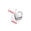 Silver heart-shaped stainless steel pendant 17mm x 14mm jewelry making accessory - Steel Polished Peach Heart 17mm