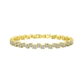 Elegant gold plated S925 tennis bracelet with sparkling cubic zirconia on white background - 3mm / 14K Gold Plated / 19cm