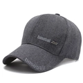 Dunkelgraue gestreifte Baseballkappe für Herren mit Sport Fashion Metallplatte - Verstellbar / Hellgrau