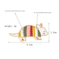 Cartoon colorful armadillo enamel pin in eco-friendly zinc alloy with gold trim - Colorful Striped Armadillo