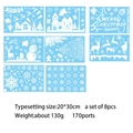Set van 8 kerstraamstickers met Kerstman en rendier, elk 20x30cm groot voor decoratie - 20*30CM*8 Vellen