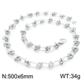 Collana con nodo in acciaio inossidabile argento con catena da 500mm e design moderno - Collana Color Acciaio 50cm (KN228588-Z)
