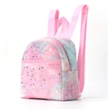 Pink and purple gradient sequined star mini backpack with soft plush fabric texture - Gradient Star Moon Plush