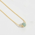 Collana a sfere dorate con ciondolo a sfera blu turchese con design a griglia moderna - Rame/Zirconia / Pendaglio Sferico / Blu