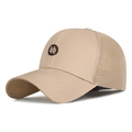 Ademende kaki truckerpet met geborduurd logo en mesh achterkant voor optimale zonwering - Khaki