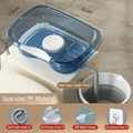 Blue portable bedside shampoo basin with drain pipe and accessories for home care - Upgraded Blue PP Basin + Drain Pipe + Hook + Headrest + Neck Pad + Brush + Scoop