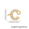 18k vergoldeter Buchstabe C Anhänger mit Zirkonia, Abmessungen 0,76x1,02cm für DIY-Schmuck - Buchstabe C