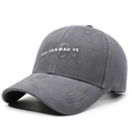 Cappellino da baseball grigio scuro in cotone con ricamo bianco 3D e visiera curva - Regolabile / Grigio