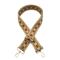 Ethnic style crossbody strap with beige and brown geometric diamond embroidery pattern - Ethnic Style 3