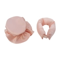 Rosa Seiden Satin Bun Bons Lockenwickler Set mit Schlafhaube und Haargummis - Feenrosa (Lockenstab + Haarkappe + OPP-Beutel)