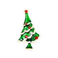 Christmas tree brooch with green enamel and vibrant red and white crystal accents - YNCP1693 Christmas Tree