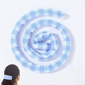 Blue and white plaid bendable wire hair tie for spiral dreadlocks and high ponytail - Single Hair Tie / Blue White Checkered