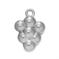 Silver plated stainless steel grape cluster shell pendant for DIY jewelry making - Steel 554# Grape Bunch / 10.5*14.5mm
