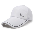 Weiße schnelltrocknende Mesh-Basecap mit grauem DYMAOYE-Logo für Sommer-Outdoor-Sport - Verstellbar / Weiß