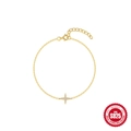 Bracciale minimalista in argento S925 dorato con pendente a stella in zircone lucido - Argento 925 / Oro