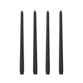 Pack de 4 velas largas cónicas en color negro mate para decoración elegante de bodas - Negro