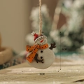 Retro resin Christmas snowman ornament with red hat and scarf, 6x5cm holiday decoration - Snowman with Scarf