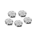 Silver stainless steel leaf charms for DIY jewelry making with wavy surface texture - Fan Leaf / Steel