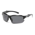 Sportliche Radbrille mit schwarzem Wrap-Rahmen und dunkelgrauen Polgläsern - Schwarzer Rahmen Graue Gläser Polarisiert