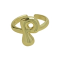 Polierter 18k vergoldeter Messing-Ring mit Ballonbuchstabe P und offener Form - Buchstabe P / Gold
