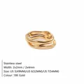 Minimalistischer 18K vergoldeter Edelstahlring mit unregelmäßigem, organischem Wellendesign - US 5 / Unregelmäßiger Wellen-Stil (FB36671) / 18K-Gold